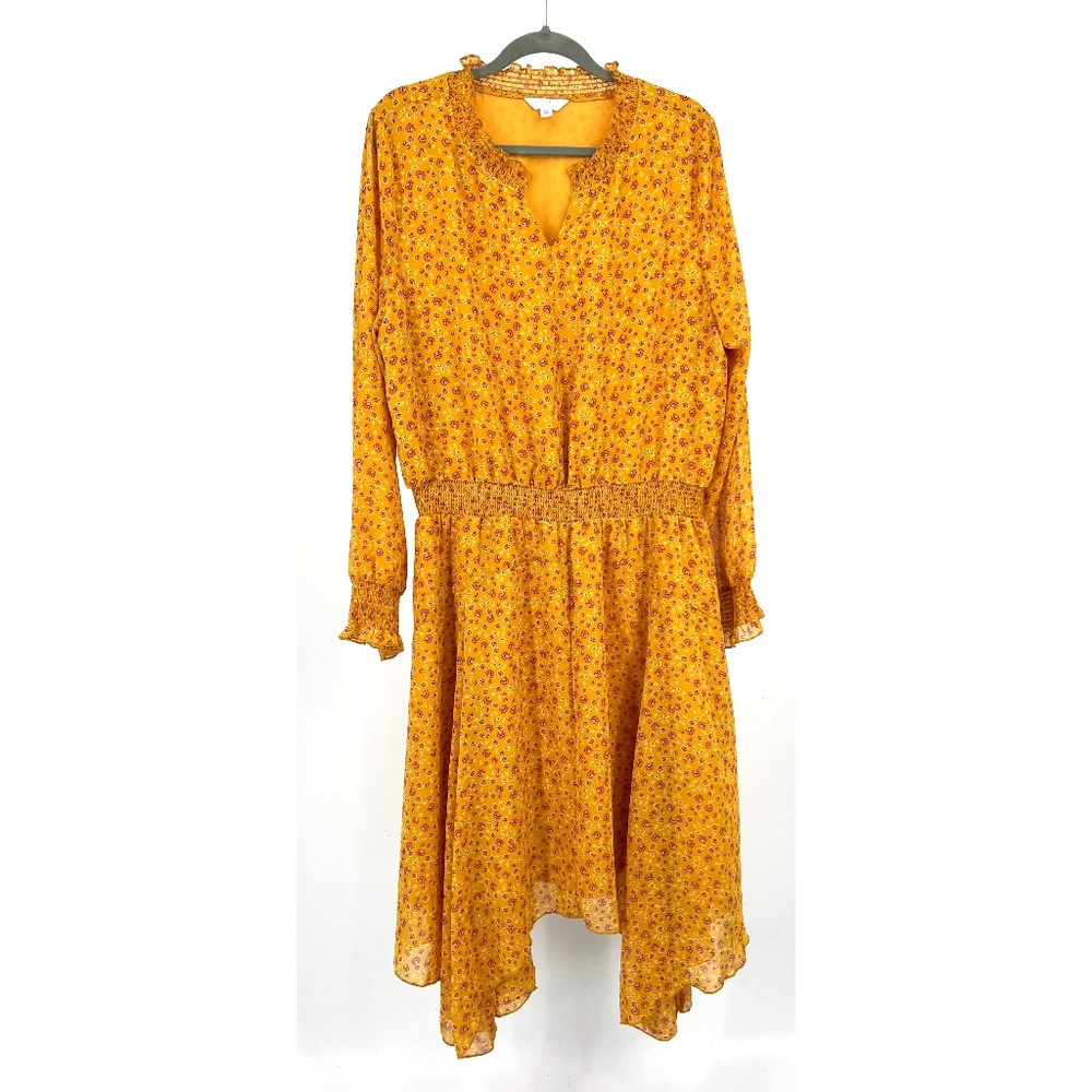 🚫SOLD!NWOT |•TIME AND TRU•| Pretty Boho Asymmetrical Floral Dress - Picture 1 of 9